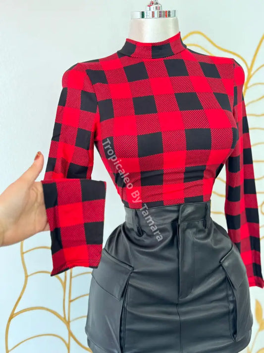 Checkered Plaid Top