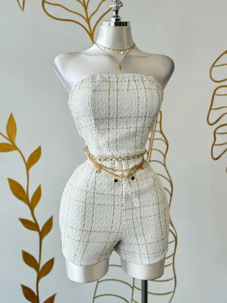 Chic Gold Romper Set