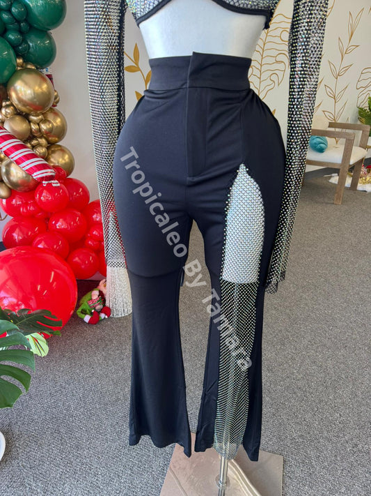 Contrast Mesh Leg Pants