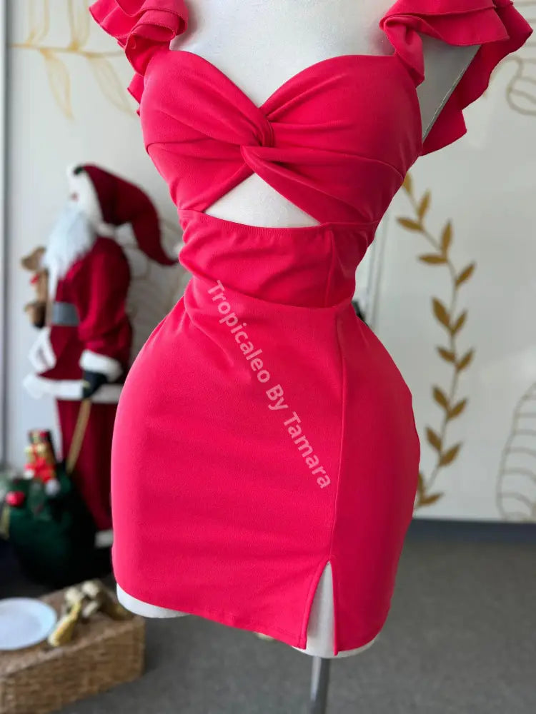 Coral Cutout Dress