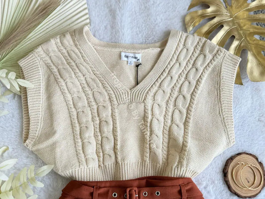 Cream Knit Top