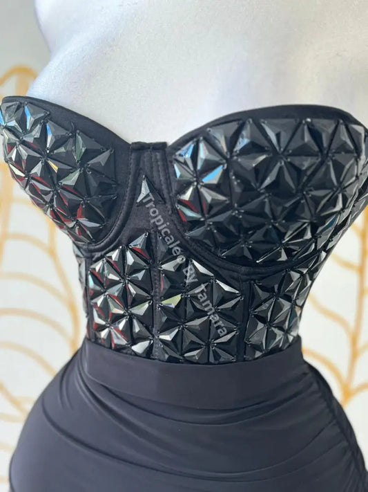 Crystal Noir Bustier