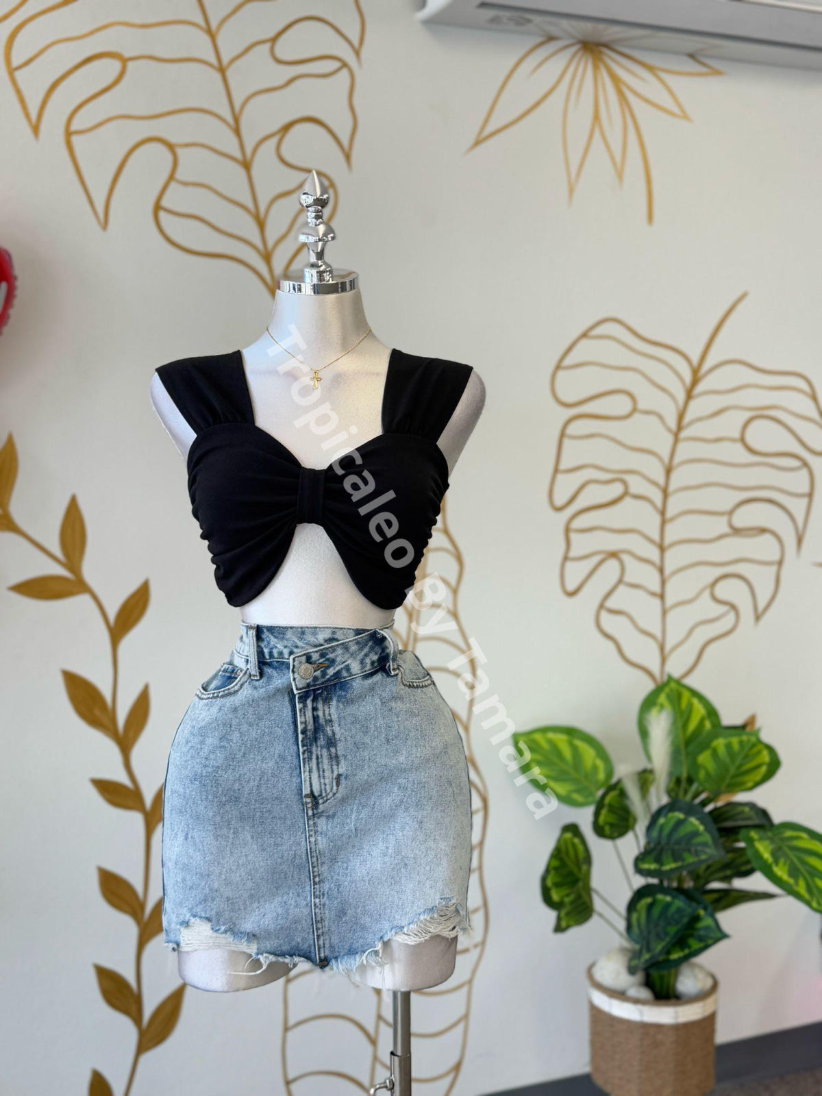 Ice Blue Denim Skirt