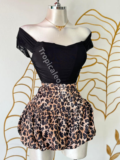Leopard Print Mini Skort