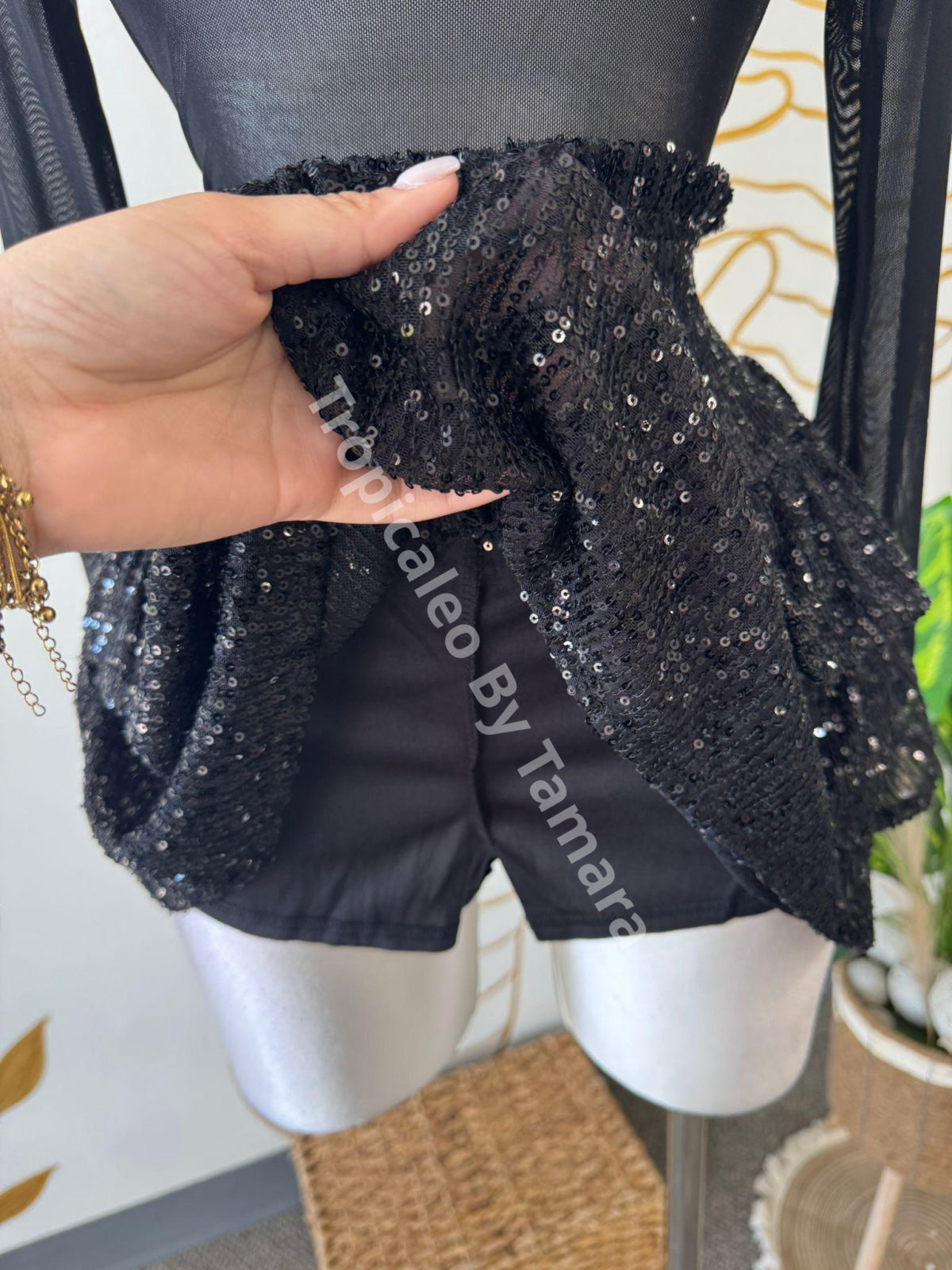 Long Sleeve Mesh Top