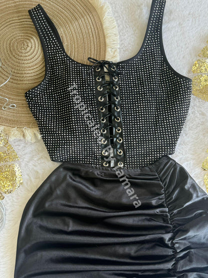 Satin Fringe Skirt (Falda)