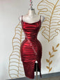 Dazzling Metallic Dress Large / Rojo