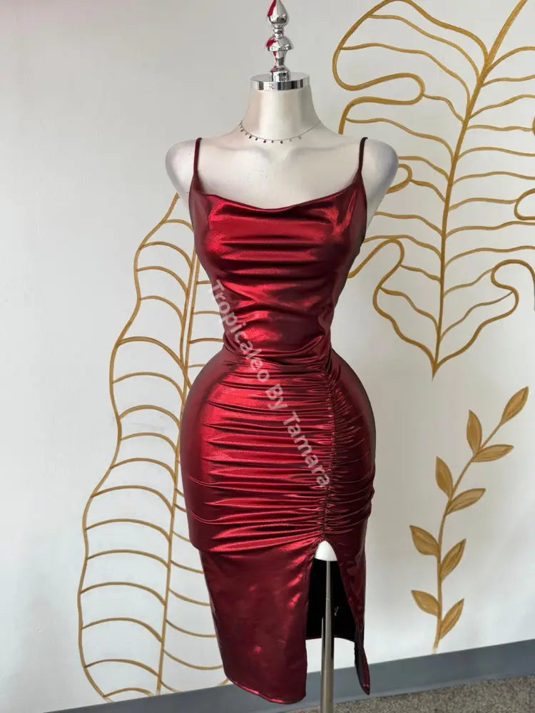 Dazzling Metallic Dress Small / Rojo