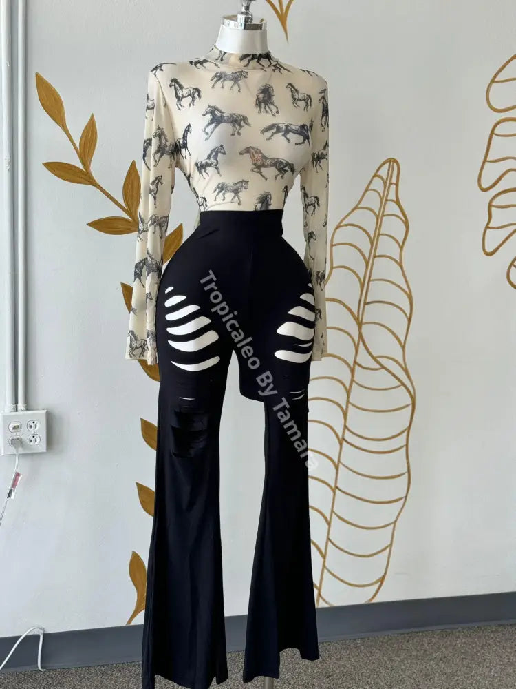 Deconstructed Flare Pants