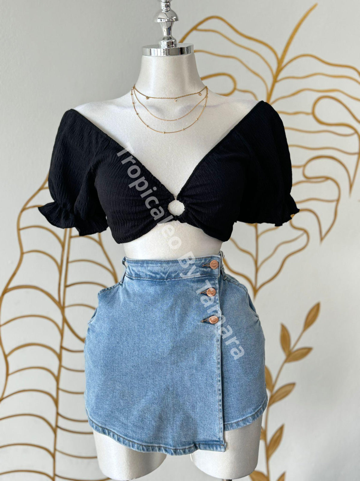 Denim Wrap Skort (Falda-Pantalón)