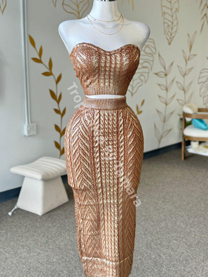 Knit Top And Skirt Set