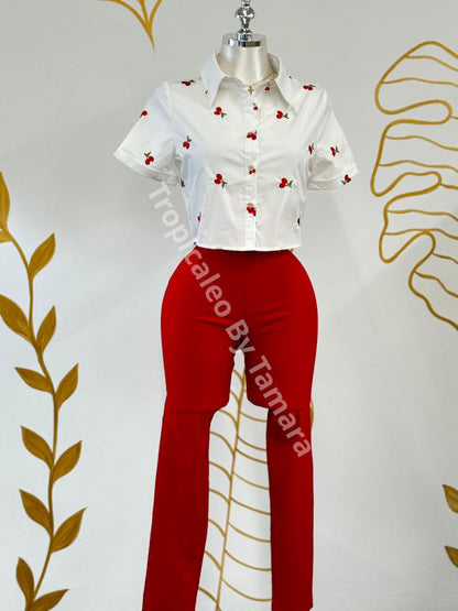 Bow Tie High-Waist Pants