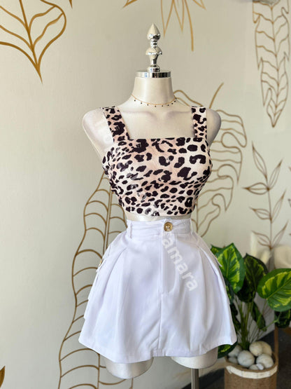 Charm White Skort