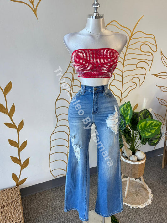 Red Crystal Glam Top