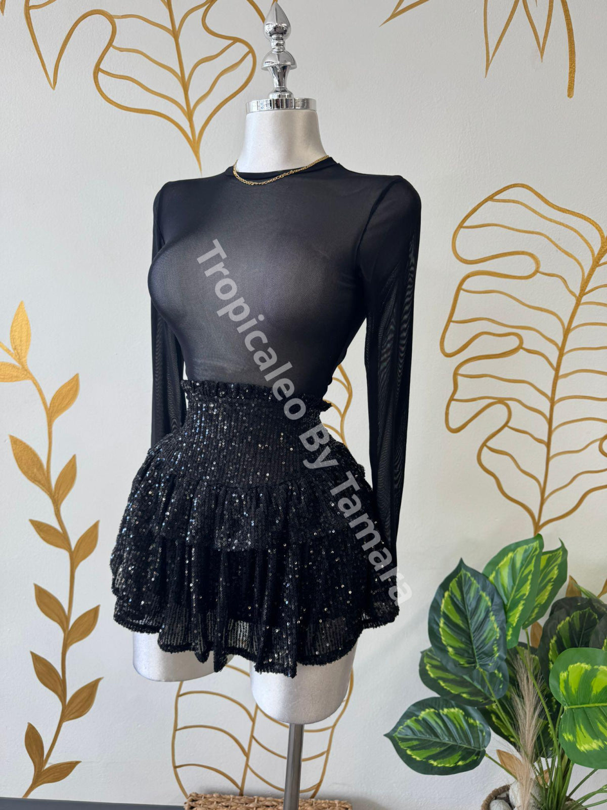 Long Sleeve Mesh Top