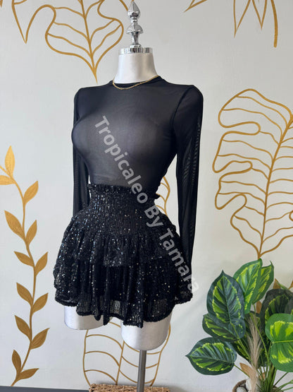 Long Sleeve Mesh Top