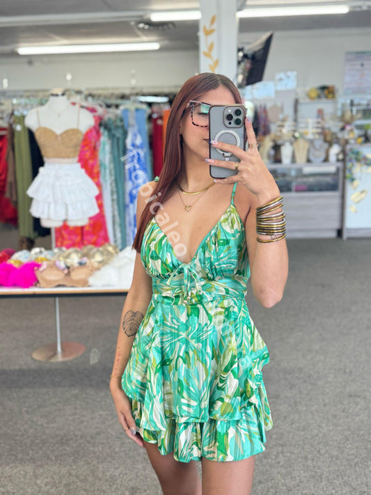 Tropical Breeze Back-Tie Romper