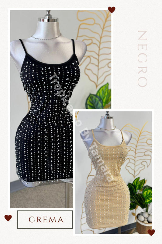 Pearl Mesh Inside Lining Dress