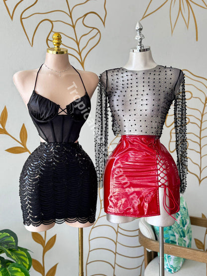 Ruby Lace-Up Mini Skirt