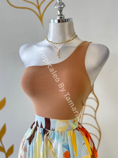 Sandy Dream One Shoulder Crop Top Large