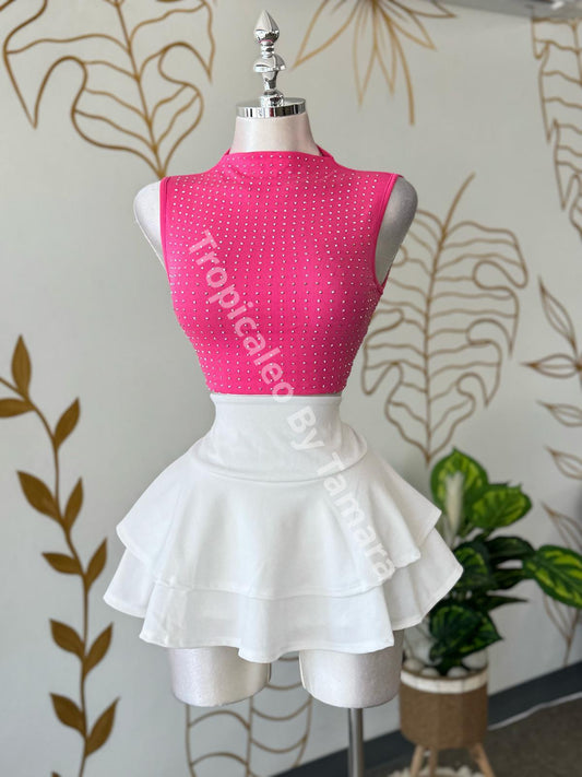 GlitzCrop Pink Top