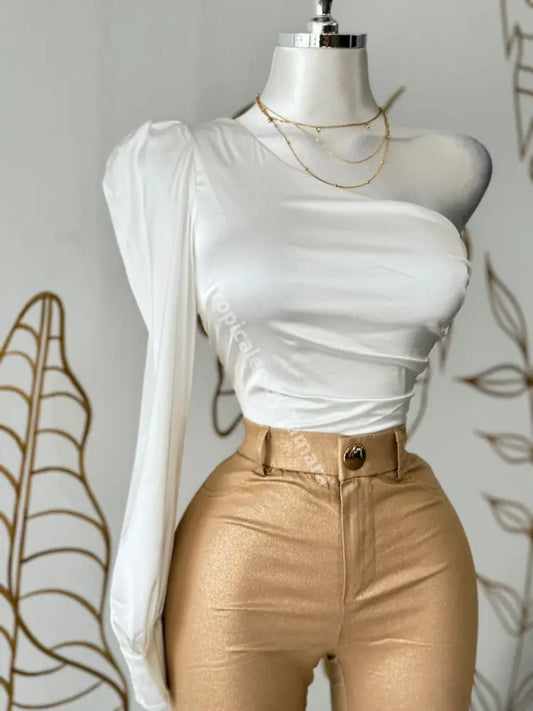 Elegant Swan Crop Top