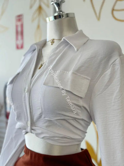 Elegant White Button-Down Blouse