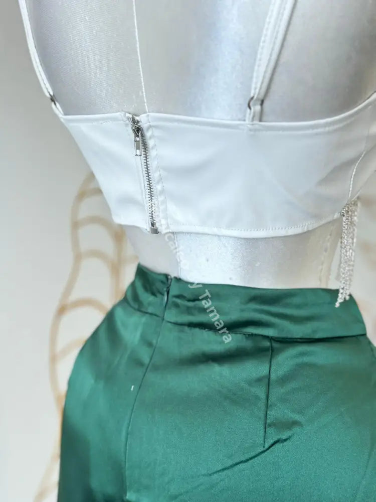 Emerald Green Satin Shorts