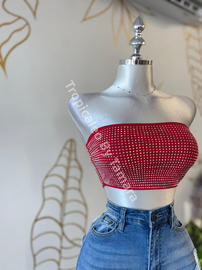 Red Crystal Glam Top