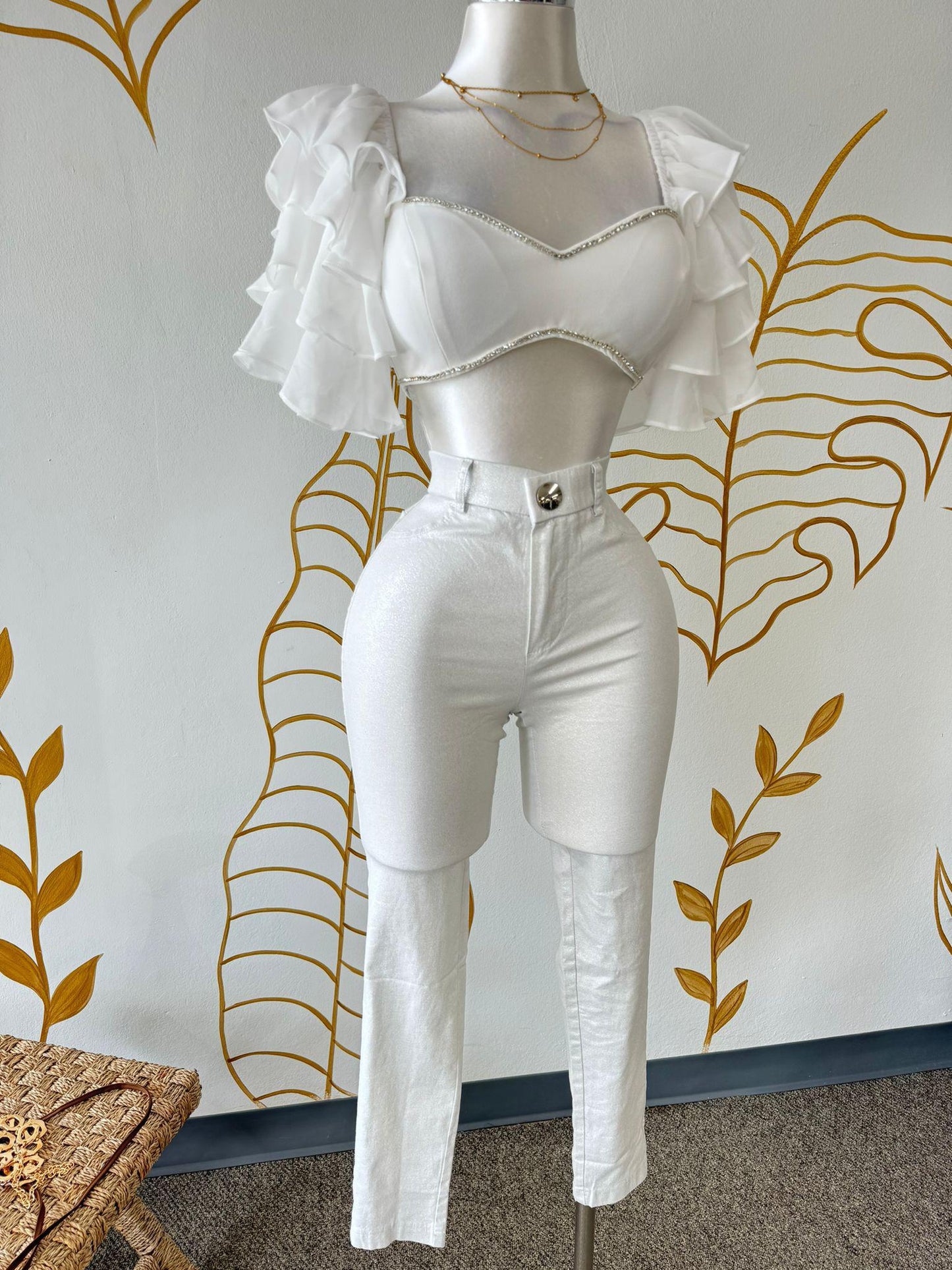 Elegant Swan Crop Top