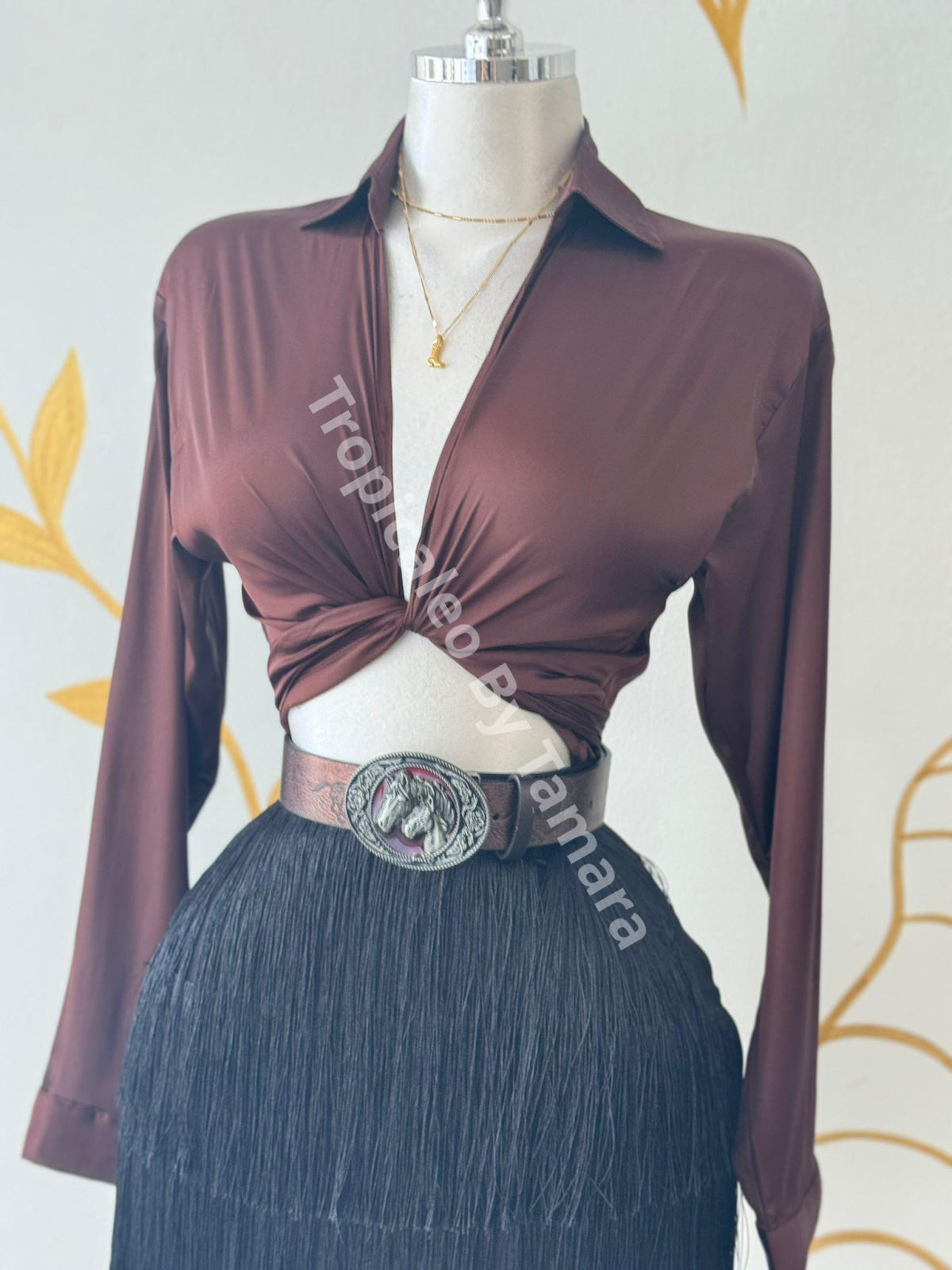 Ruched Fringe Mini Skirt (Falda)