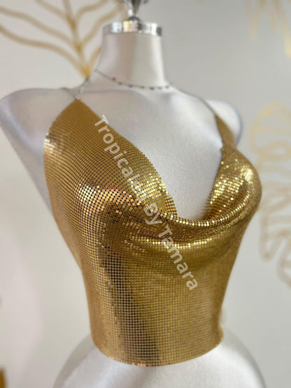 Glittering Top (2 Variedades De Color) One Size / Dorado