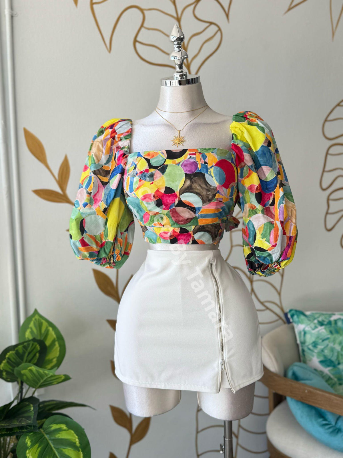 Rainbow Tie-Back Blouse