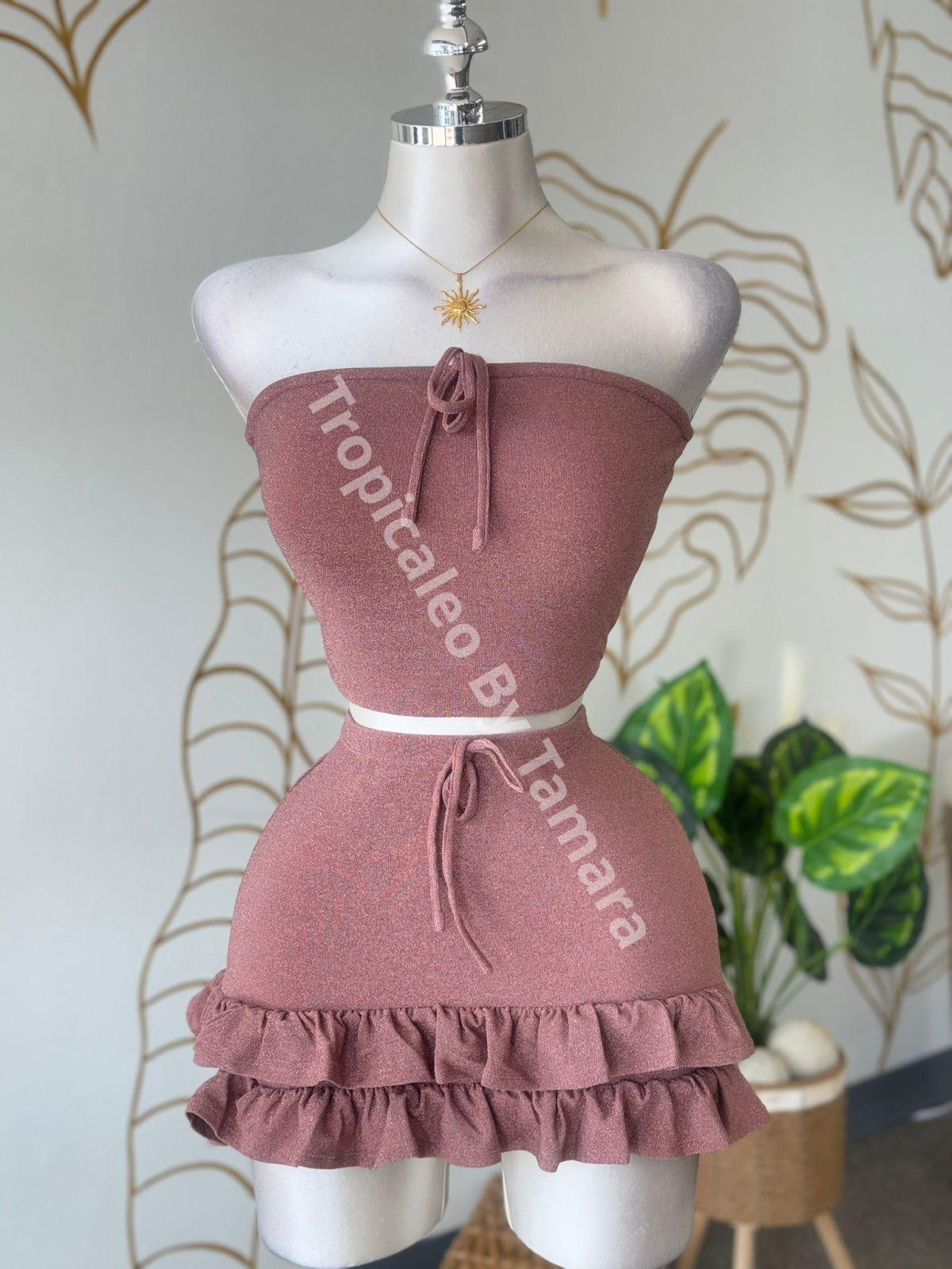 Bright Pink Top & Skirt Set