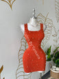 Pearl Bodycon Dress Small / Terracota