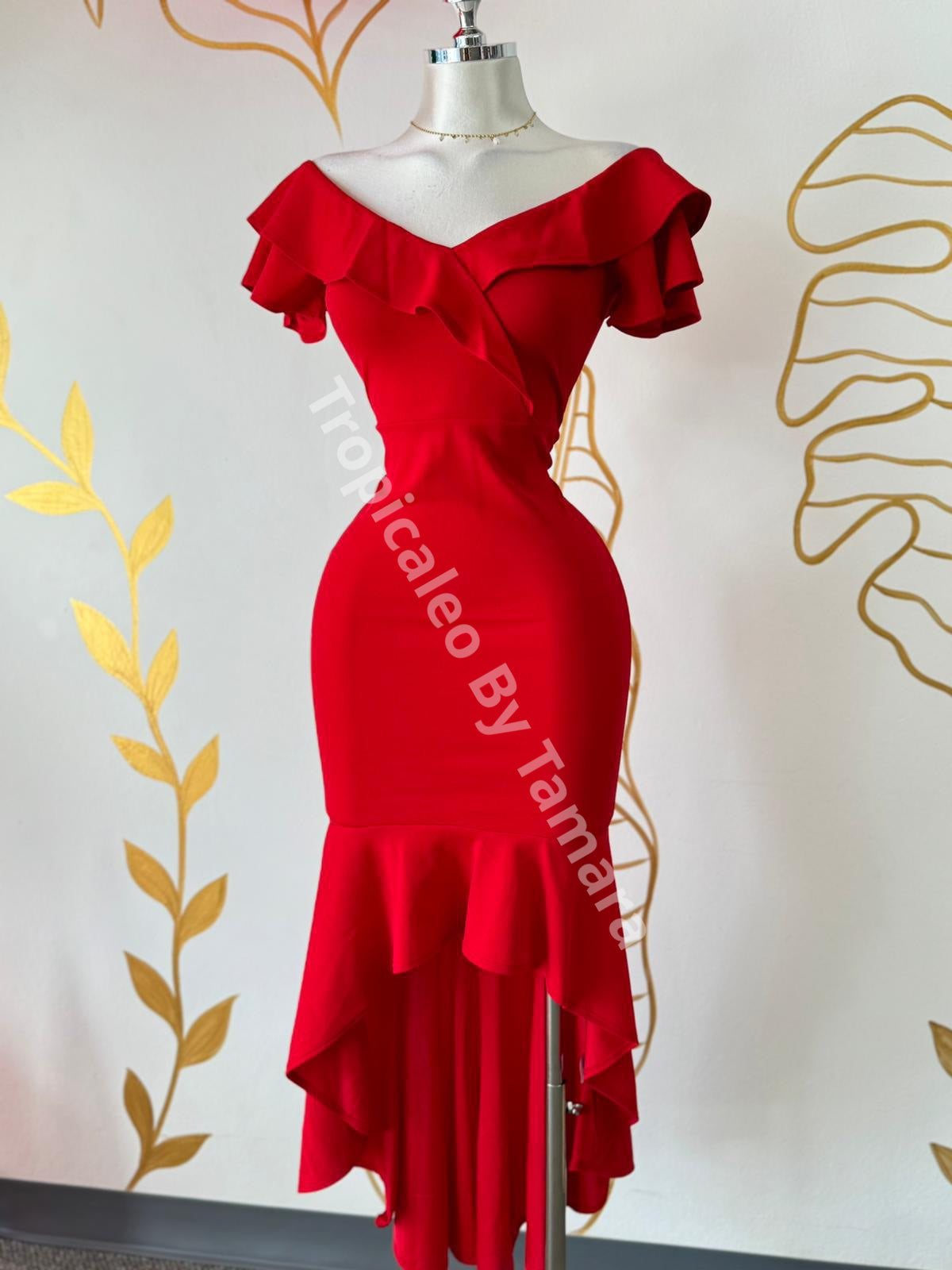 Glam Ruffle Dress Small / Rojo