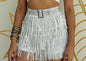 Fringe Mini Skort (5 Colores Disponibles) Large / Blanco