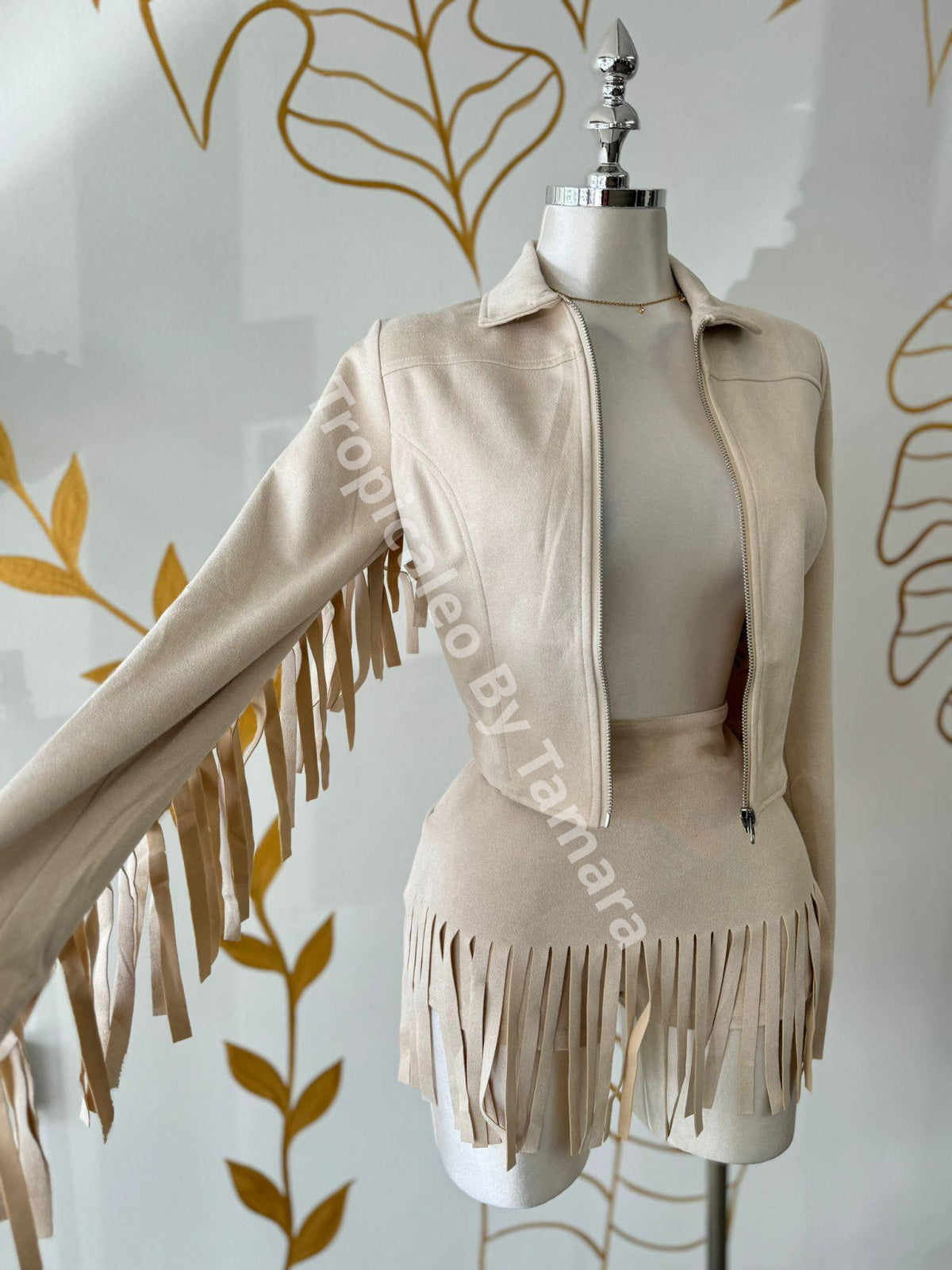 Fringed Suede Set