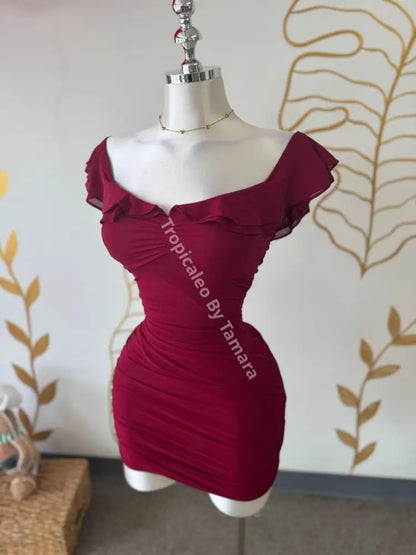 Glam Wine Solid Dress