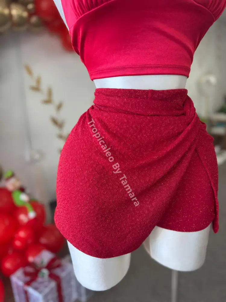 Glittering Red Skort