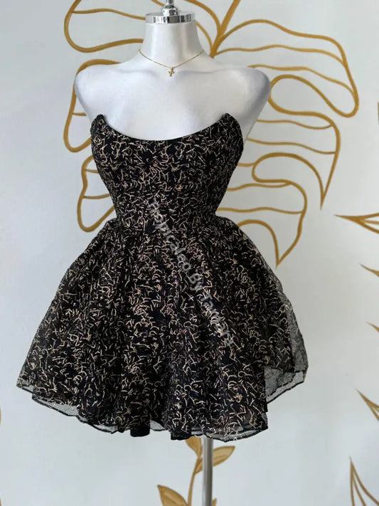 Golden Black Sparkle Dress