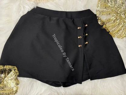 Golden Button Overlap Skort (3 Colores Disponibles)