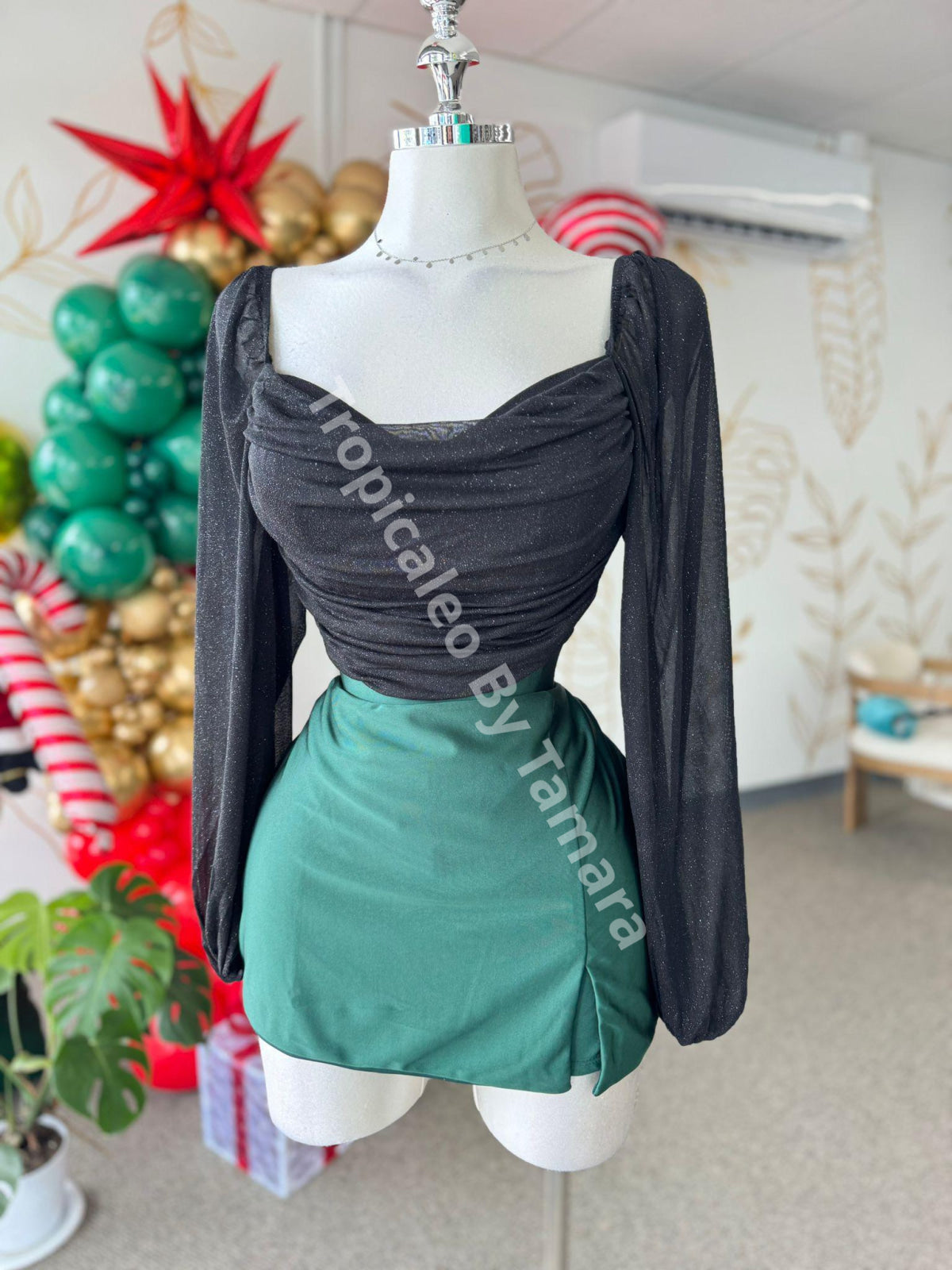 Green Licra Skort