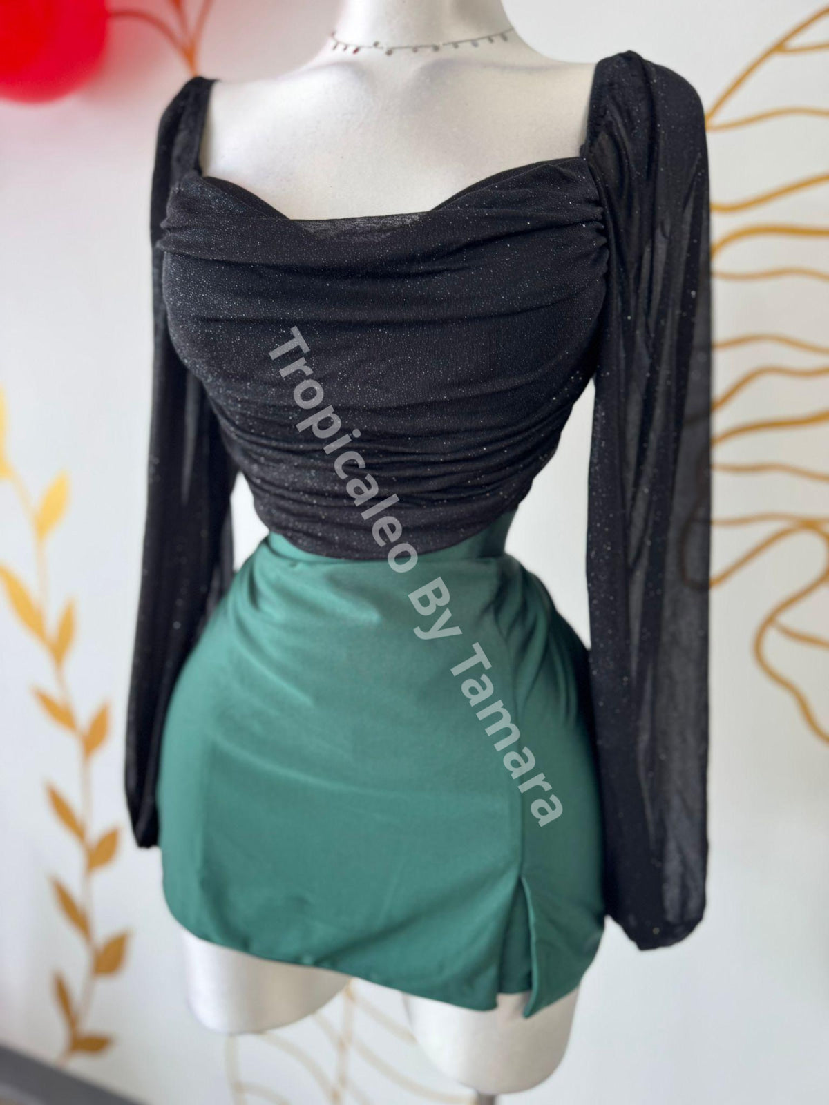 Green Licra Skort