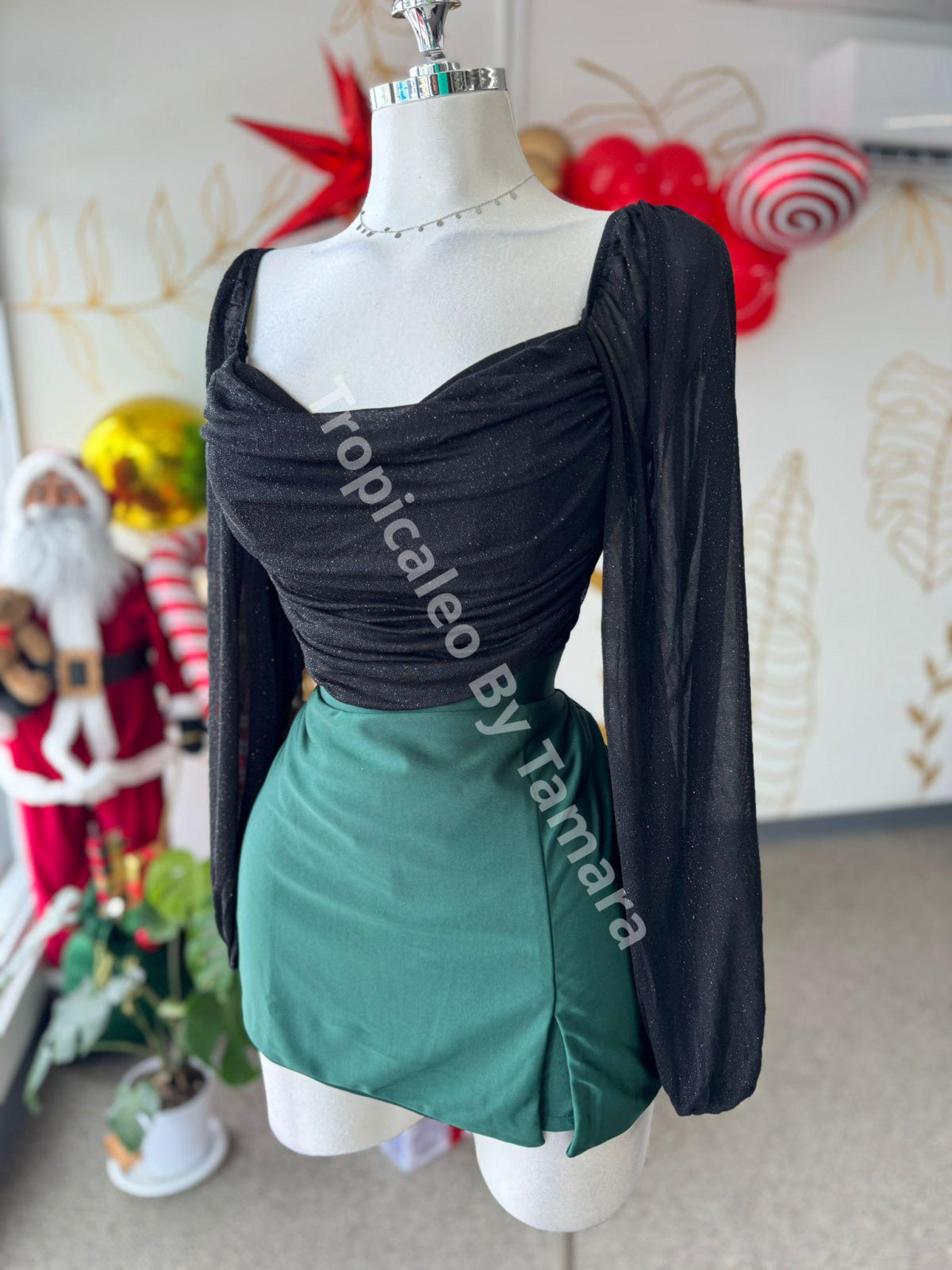 Green Licra Skort