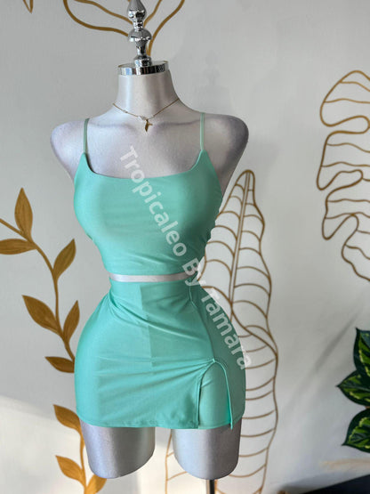 Green Mint Glam Two-Pieces Set