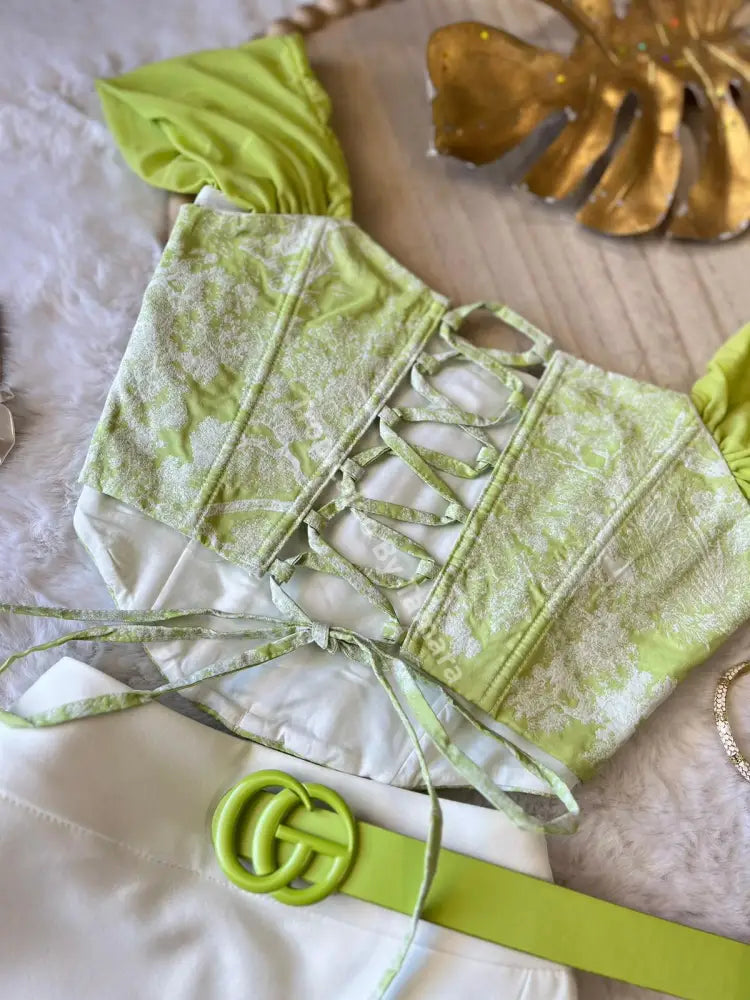 Green Safari Corset Top