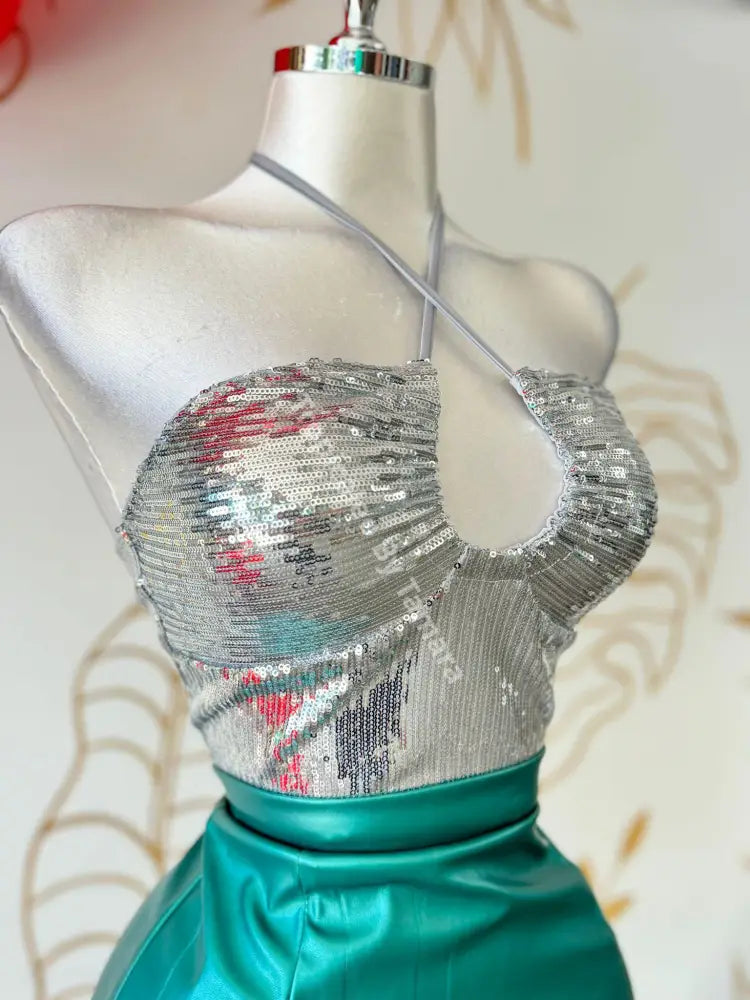 Halter Sequins Top