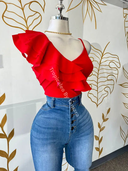 High-Waisted Denim Jeans