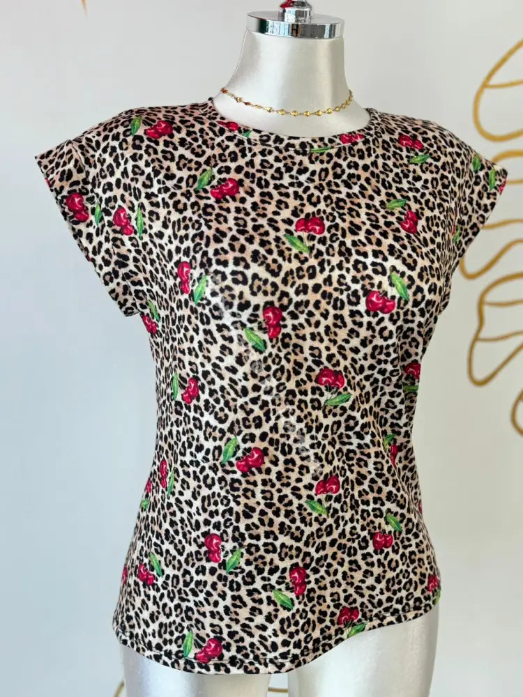 Leopard Cherry Tee